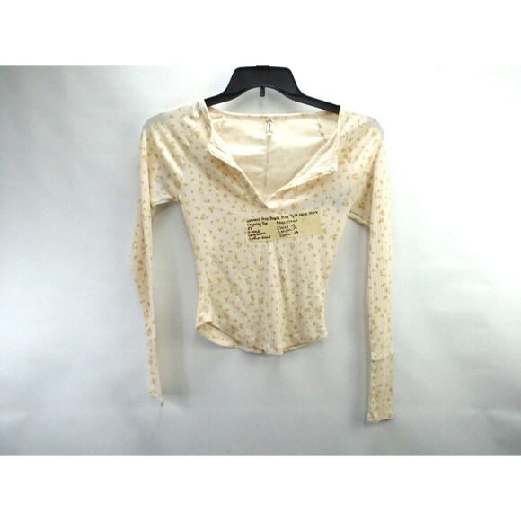 Free People Billie Split-neck Layering Top Womens Size XS V-Neck Long Sleeve - Picture 1 of 8